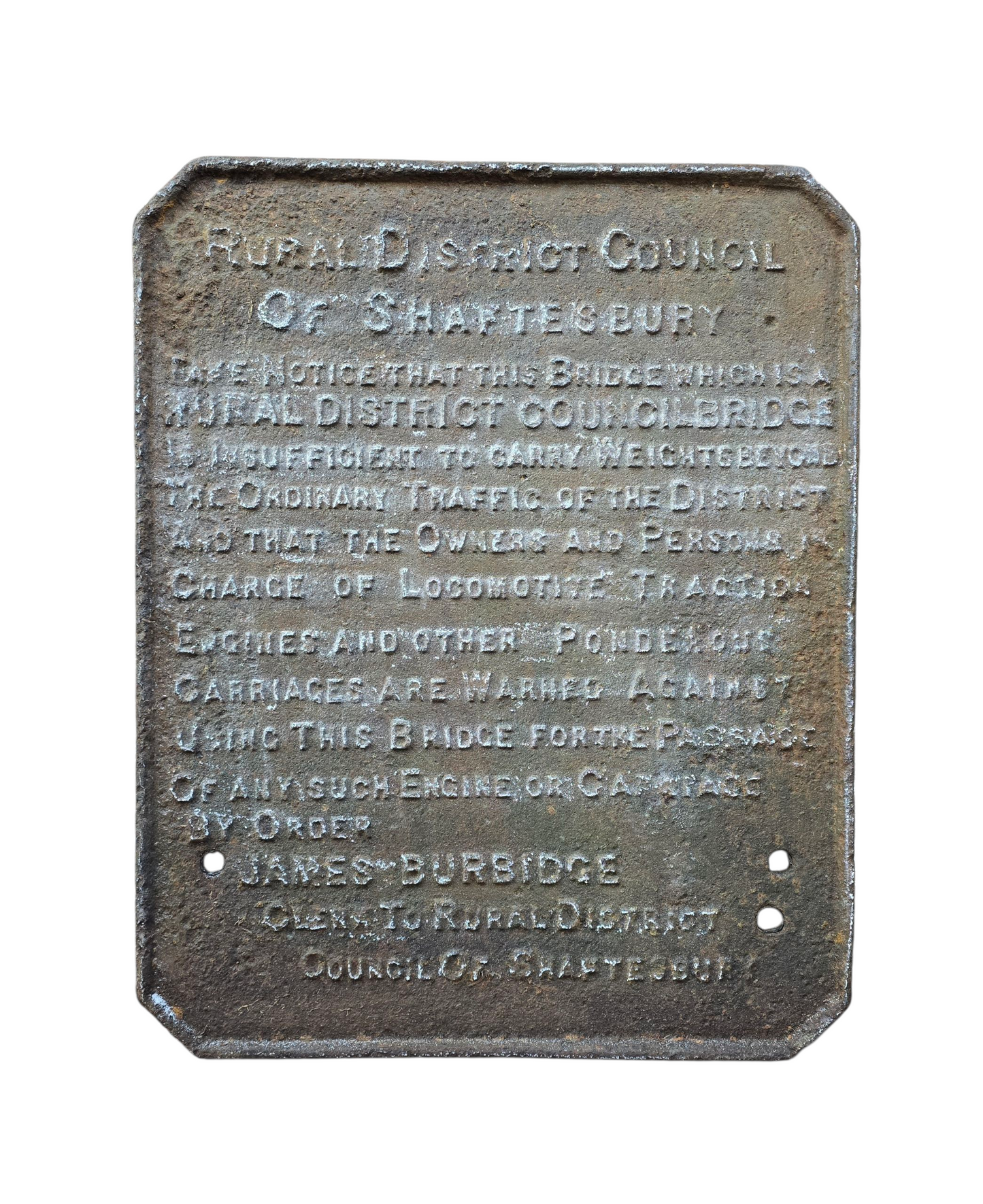 RA 8465  RURAL DISTRICT OF SHAFTSBURY BRIDGE PLATE