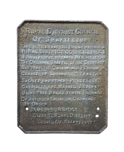 RA 8465  RURAL DISTRICT OF SHAFTSBURY BRIDGE PLATE