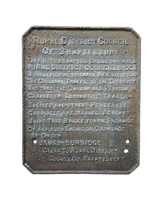 RA 8465  RURAL DISTRICT OF SHAFTSBURY BRIDGE PLATE