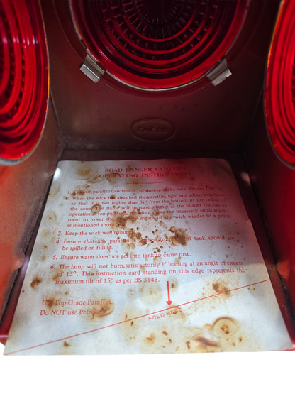 RA 8472 RARE  ROYAL DANGER LAMP COMPANY EX STORES ROAD LAMP