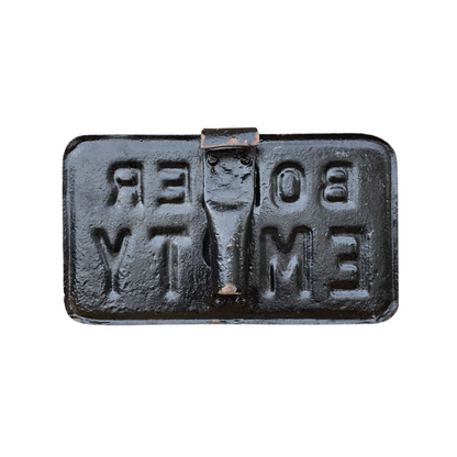 RA 8713  PRESSED STEEL STEAM LOCOMOTIVE PLATE "BOILER EMPTY"