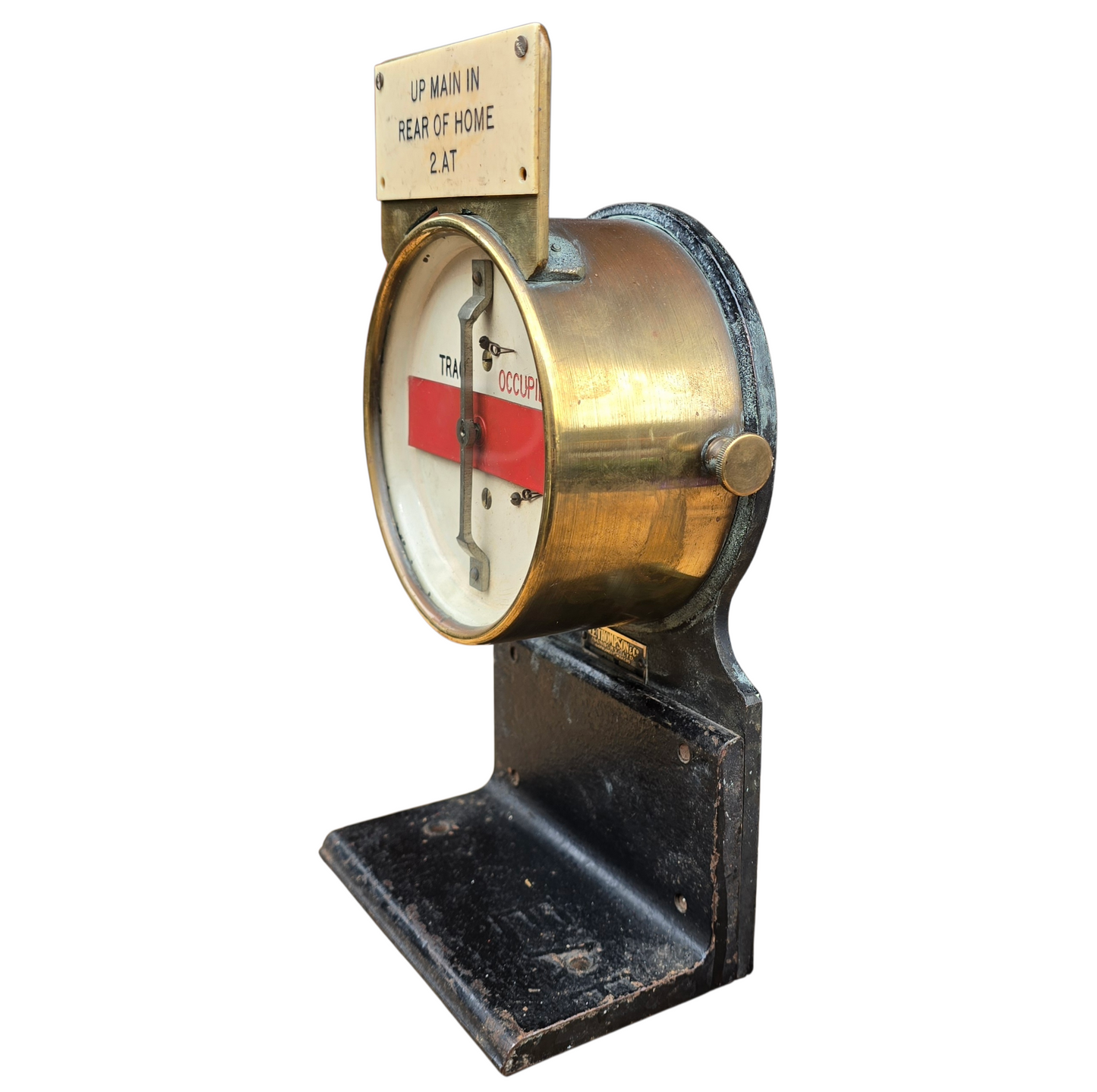 RA 8326  G.W.R. R.E.THOMPSON & CO BRASS CASE TRACK CIRCUIT REPEATER