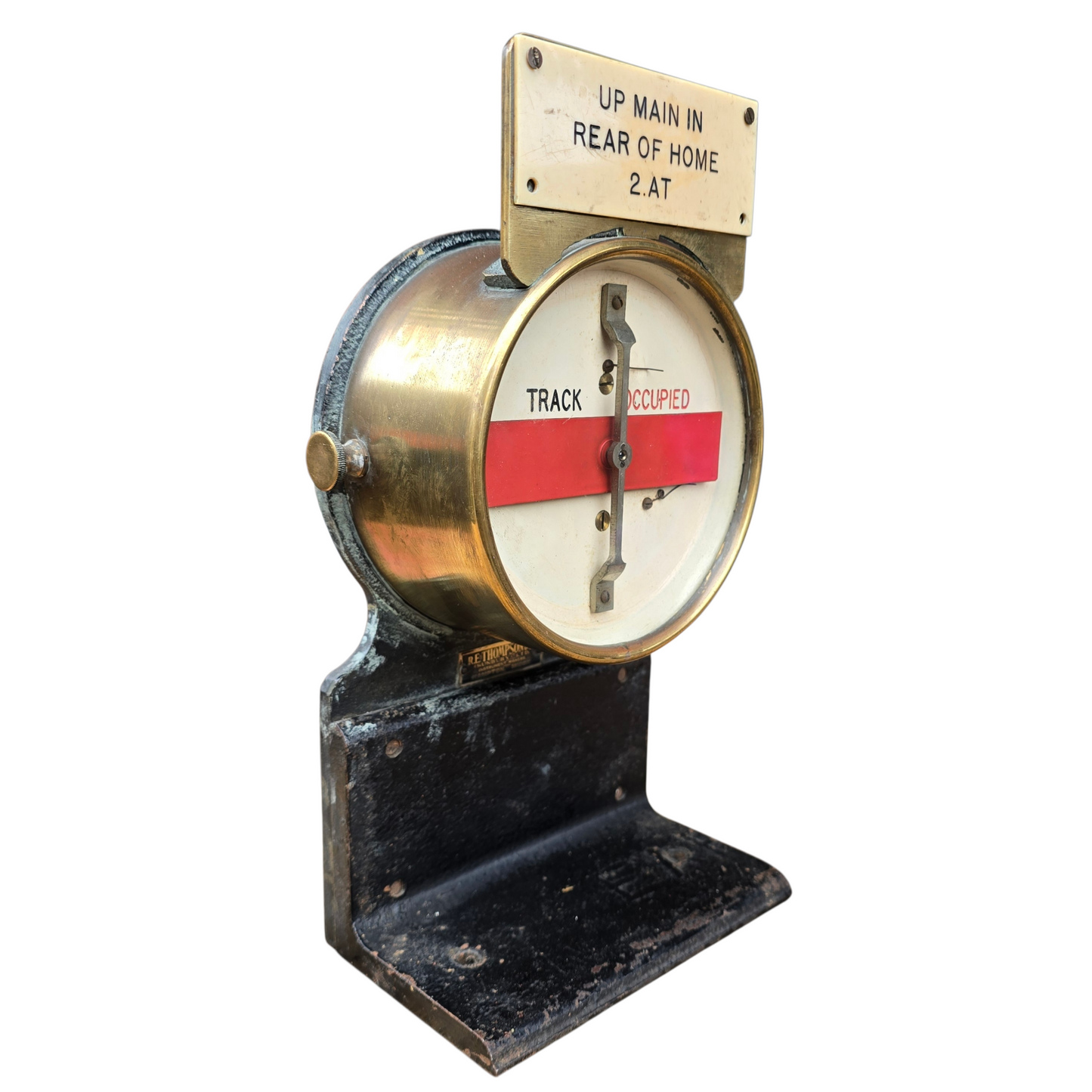 RA 8326  G.W.R. R.E.THOMPSON & CO BRASS CASE TRACK CIRCUIT REPEATER