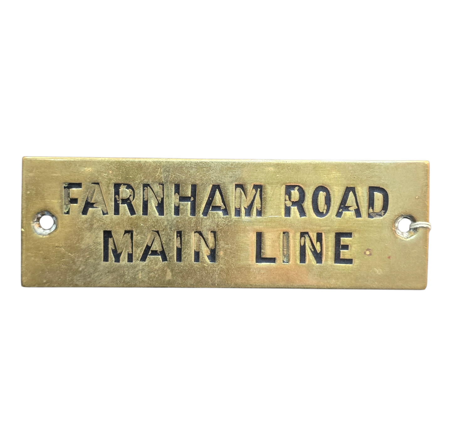 RA 8540  G.W.R. BRASS SHELF PLATE "FARNHAM ROAD MAIN LINE"