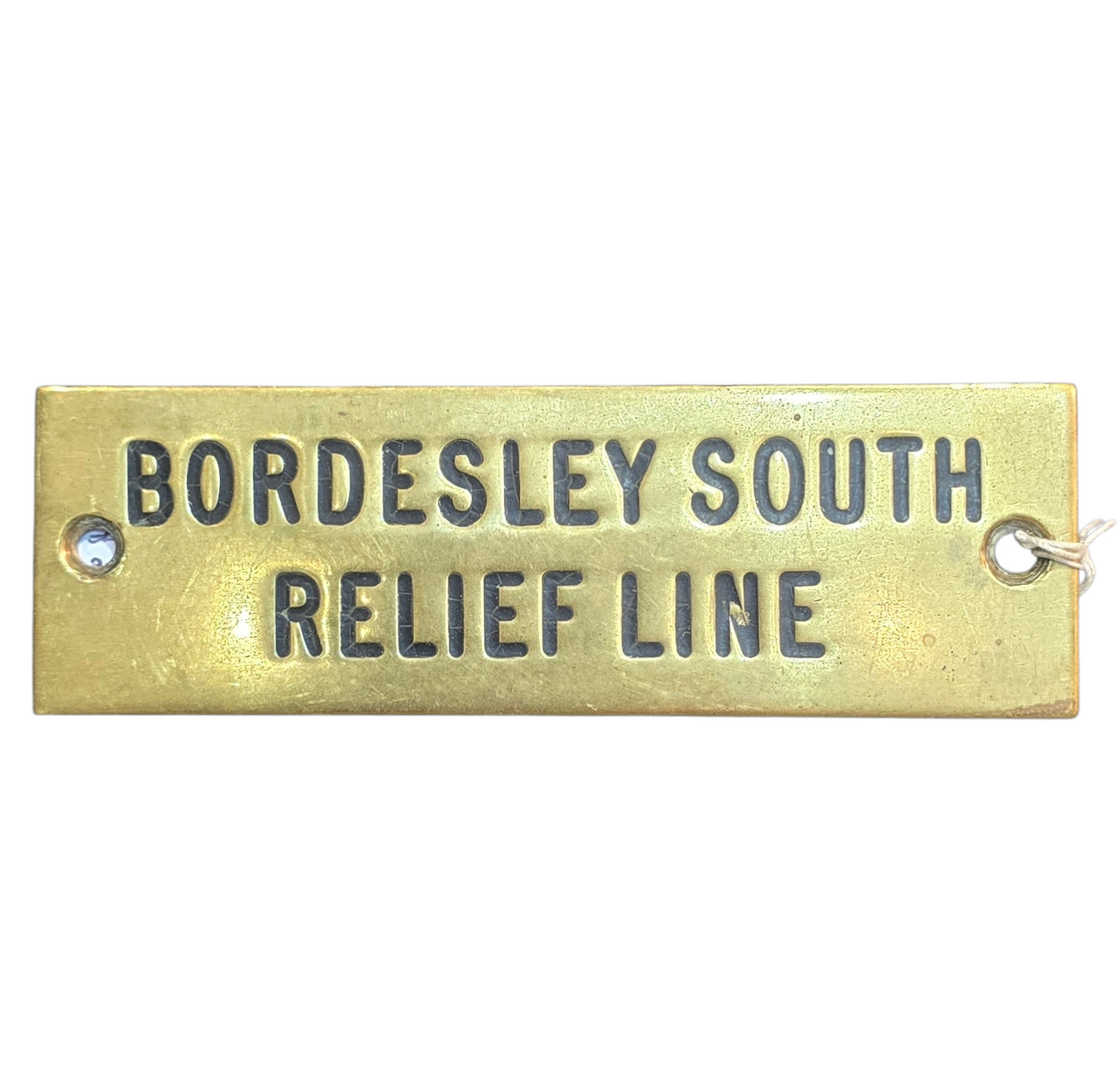 RA 8565  G.W.R. BRASS SHELF PLATE " BORDESLEY SOUTH RELIEF LINE"