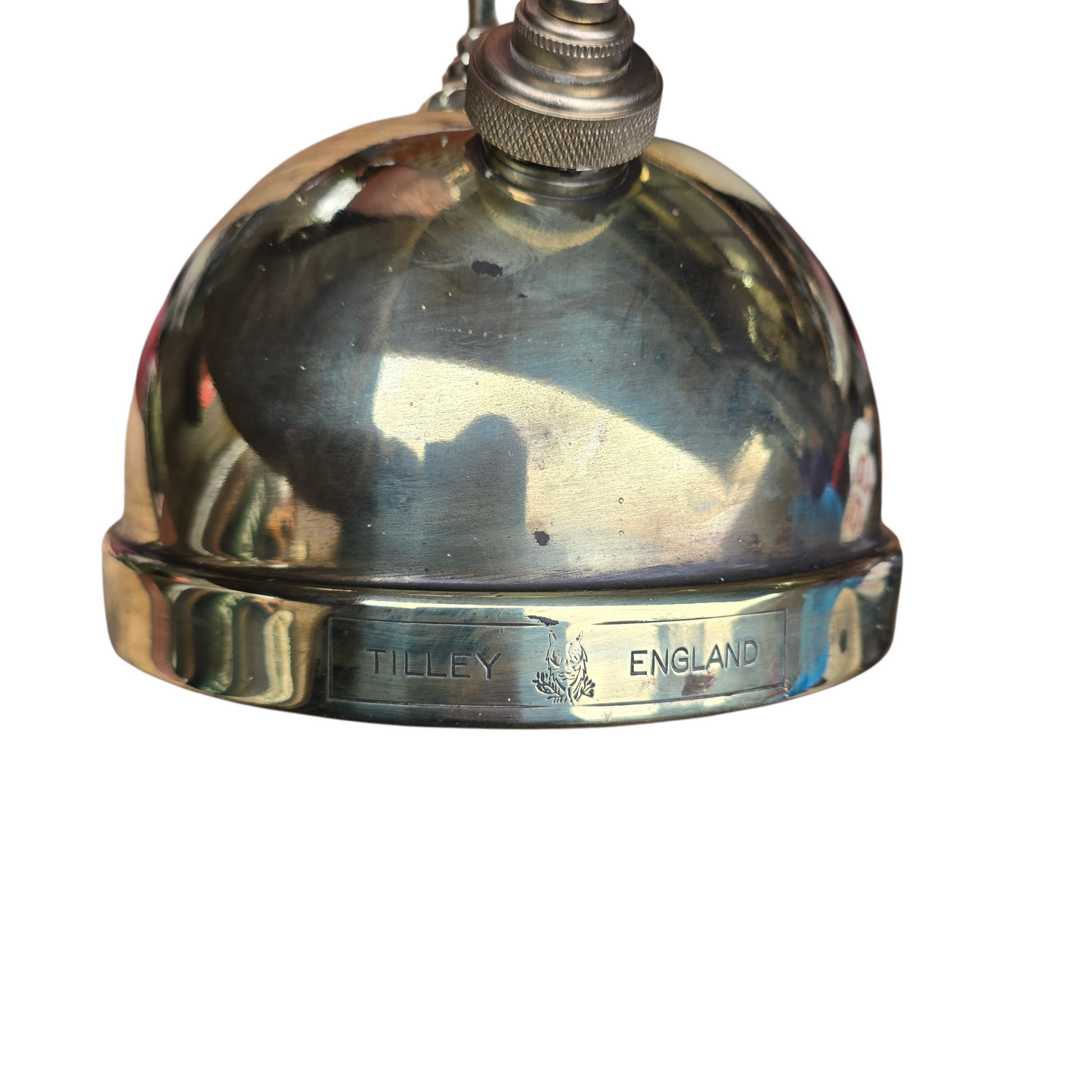RA 8638A   BRASS "GWR" PLATED BRASS TILLEY TABLE LAMP WITH OPALINE GLOBE