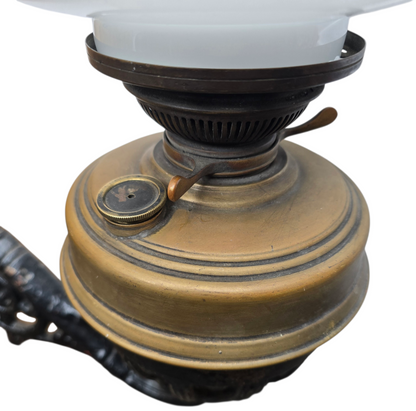 RA 8475  G.W.R. SIGNAL BOX OIL LAMP WITH CAST IRON WALL BRACKET