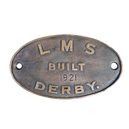 RA 8858  BRASS L.M.S. BUILDERS PLATE DATED 1921