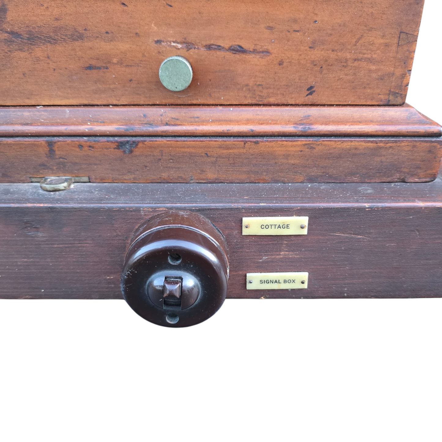 RA 8866  G.W.R. "ETS" BLOCK BELL COMPLETE WITH SHELF PLATED "BRAUNTON-MORTEHOE"