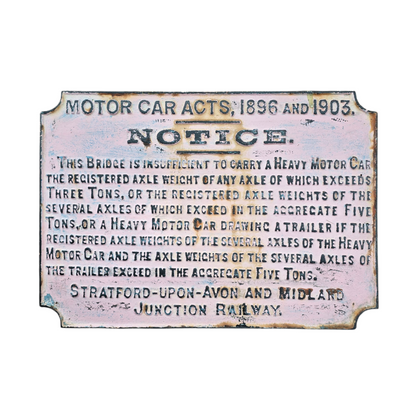 RA 8860  STRATFORD-UPON-AVON  AND MIDLAND JUNCTION RAILWAY BRIDGE PLATE