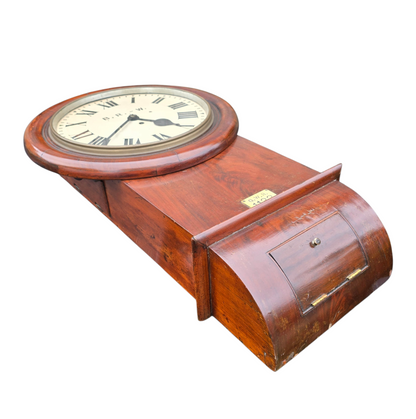 RA 8869   G.W.R.  12" DROP DIAL FUSEE CLOCK EX ST BLAZEY STATION