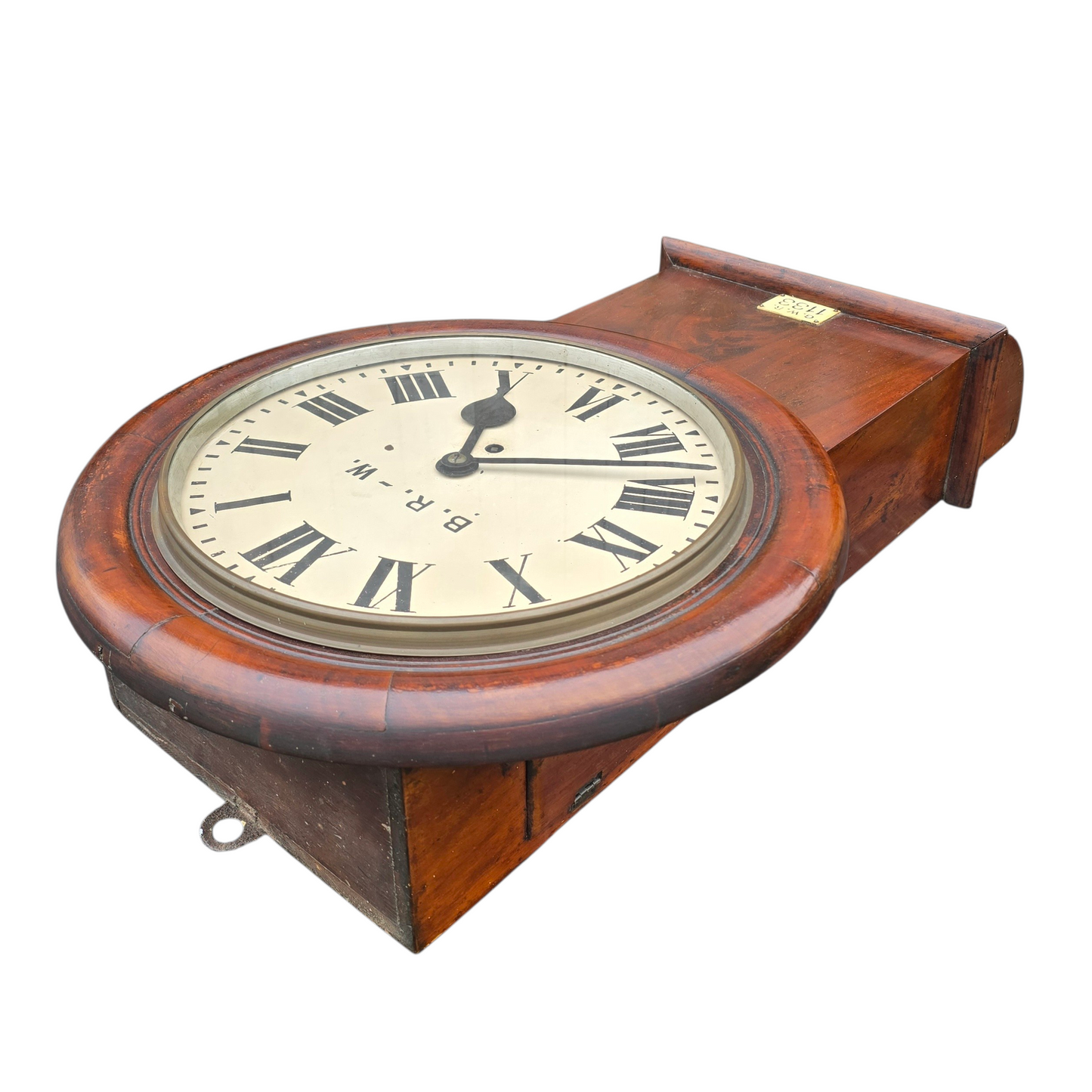 RA 8869   G.W.R.  12" DROP DIAL FUSEE CLOCK EX ST BLAZEY STATION