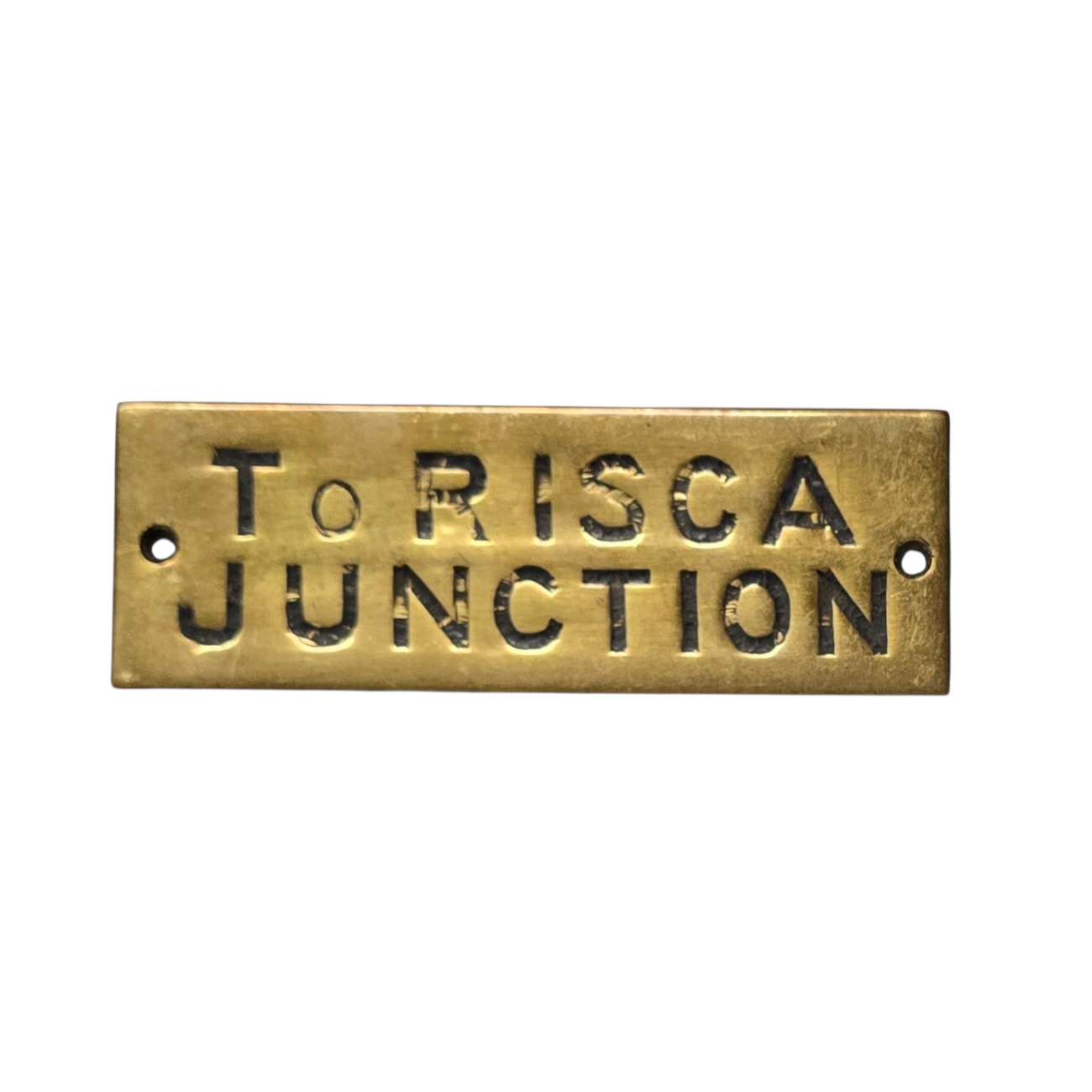 RA 8958  G.W.R. BRASS SHELF PLATE "TO RISCA JUNCTION"