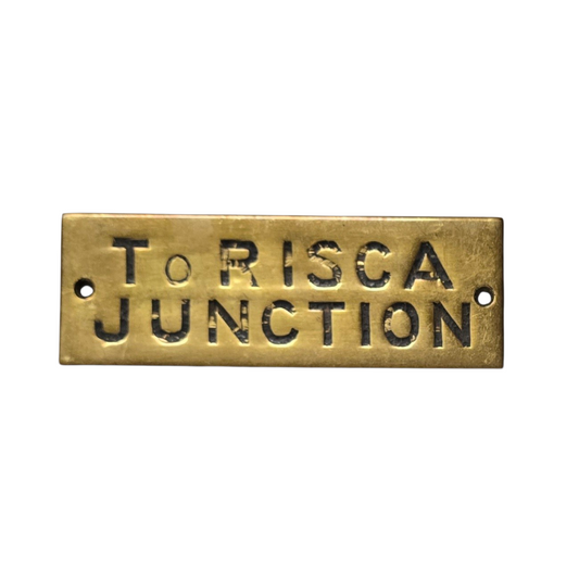 RA 8958  G.W.R. BRASS SHELF PLATE "TO RISCA JUNCTION"