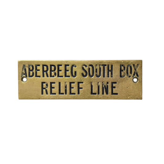 RA 8943 G.W.R. BRASS SHELF PLATE "ABERBEEG SOUTH BOX RELIEF LINE"