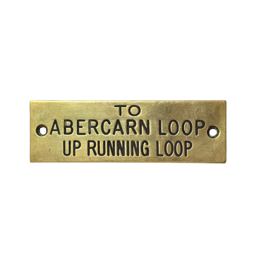 RA 8348 G.W.R. BRASS SHELF PLATE " TO ABERCARN LOOP UP RUNNING LOOP"