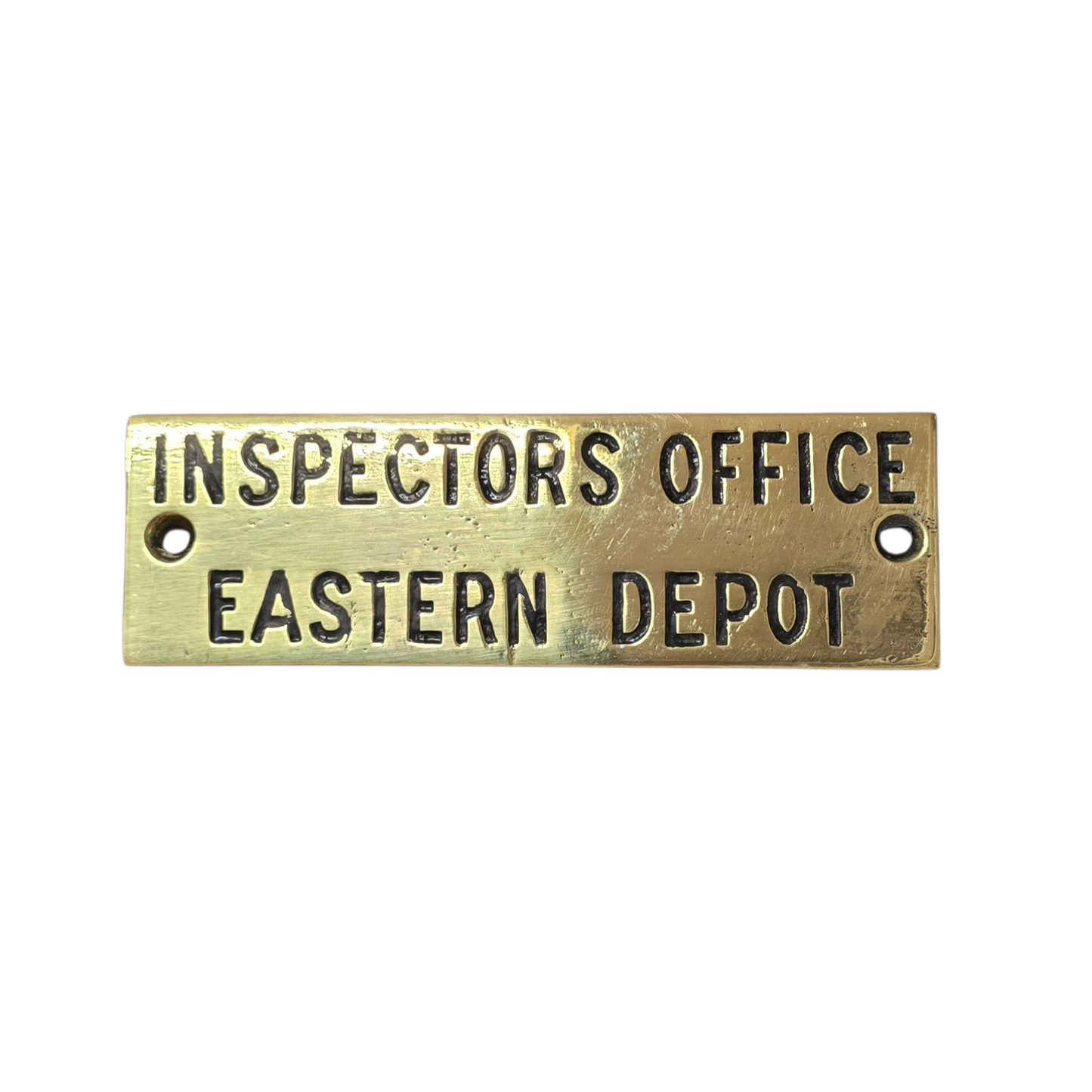 RA 8965  G.W.R. BRASS SHELF PLATE "INSPECTORS OFFICE EASTERN DEPOT"