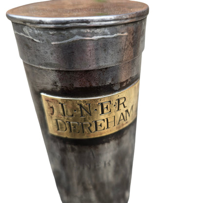 RA 9028   L.N.E.R. METAL DETONATOR CANNISTER PLATED DEREHAM