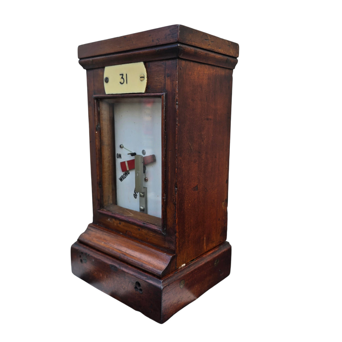 RA 9066  G.W.R. WOOD CASE "HOME SIGNAL" ARM REPEATER STAMPED G.W.R. MAKERS,PADD