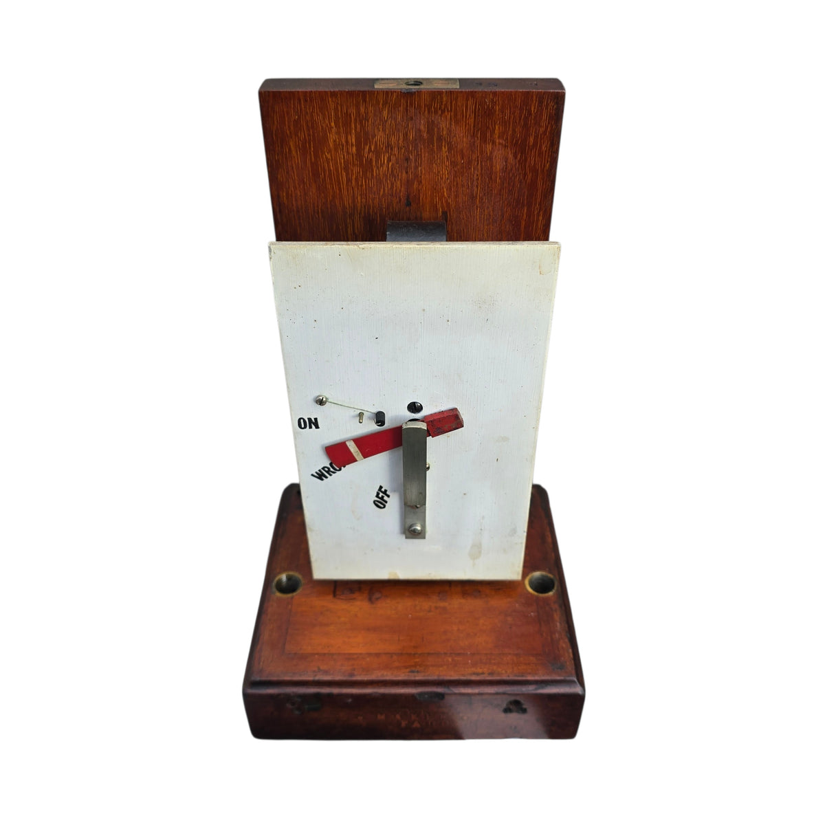 RA 9066  G.W.R. WOOD CASE "HOME SIGNAL" ARM REPEATER STAMPED G.W.R. MAKERS,PADD