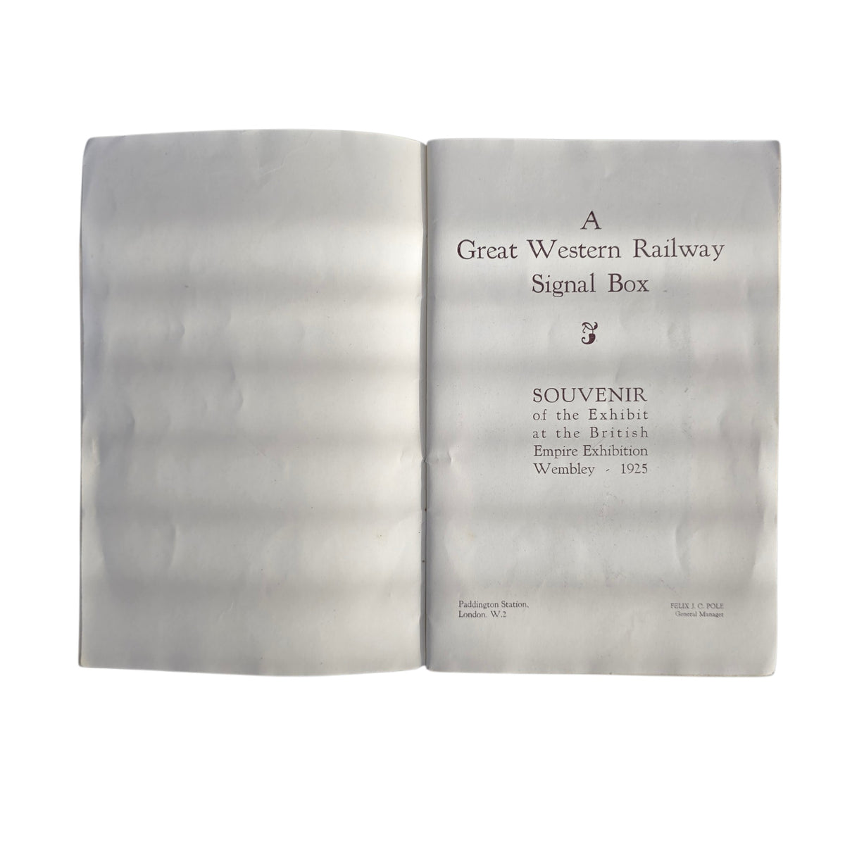 RA 9098   G.W.R.  SOUVINER  GUIDE  OF A SIGNAL BOX FROM THE 1925 BRITISH EMPIRE EXHIBITION AT WEMBLEY