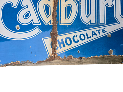 RA 8381   RARE 1900s  CADBURY`S CHOCOLATE ENAMEL ADVERTISING SIGN