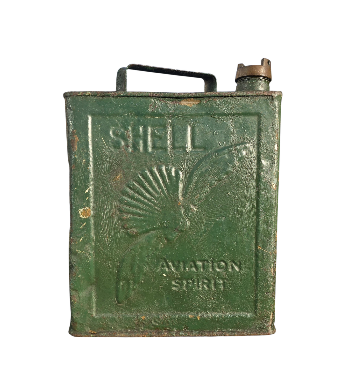 RA 8572  VINTAGE 2 GALLON PETROL CAN "SHELL AVIATION SPIRIT"