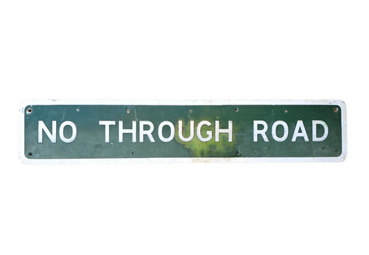 RA 8655 PRESSED ALLOY ROAD SIGN "NO THROUGH ROAD"