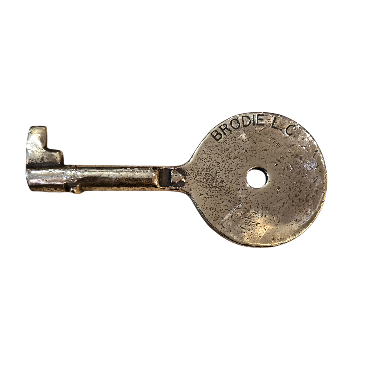 RA 8752  BRASS LEVEL CROSSING GATE KEY "BRODIE L.C."