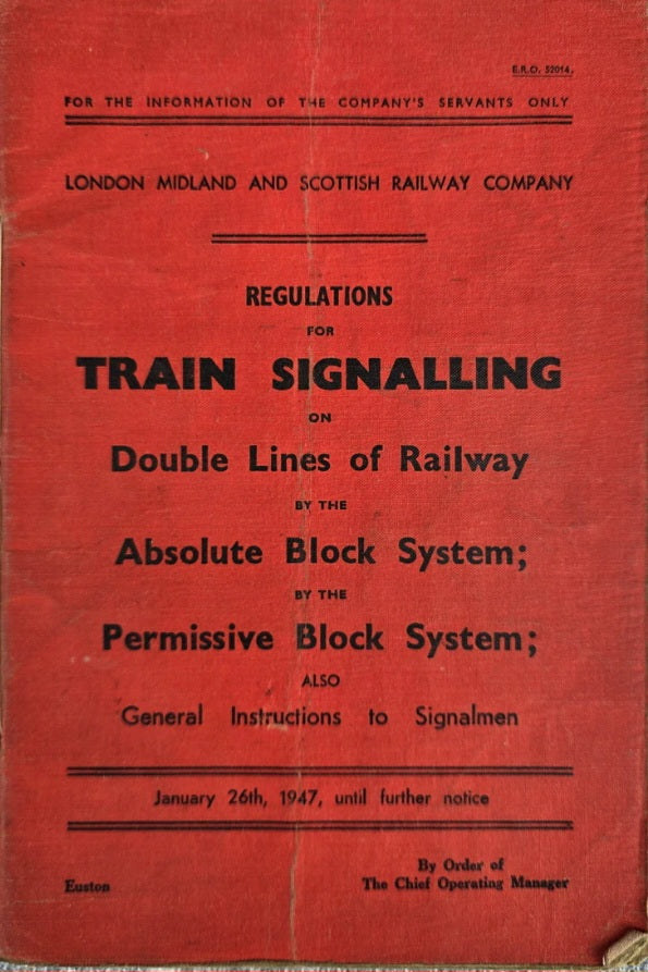 RA 8278 L.M.& S.R  REGULATIONS FOR TRAIN SIGNALLING 1947