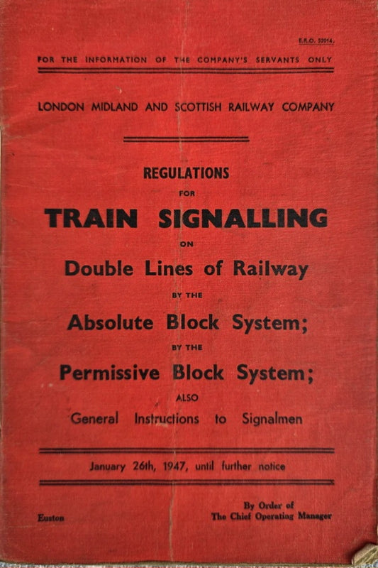 RA 8278 L.M.& S.R  REGULATIONS FOR TRAIN SIGNALLING 1947