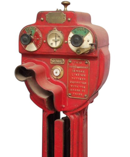 RA 8420  WEBB-THOMPSON BRASS PLATE FROM STAFF INSTRUMENT